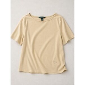Ralph Lauren LRL Womens Butter Yellow Blouse 2X Old Money Minimalist Capsule